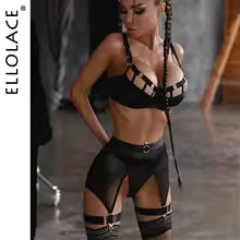 Sexy hot lingerie luxury hollow out exotic sets garter belt half cup transparent bra underwear women set